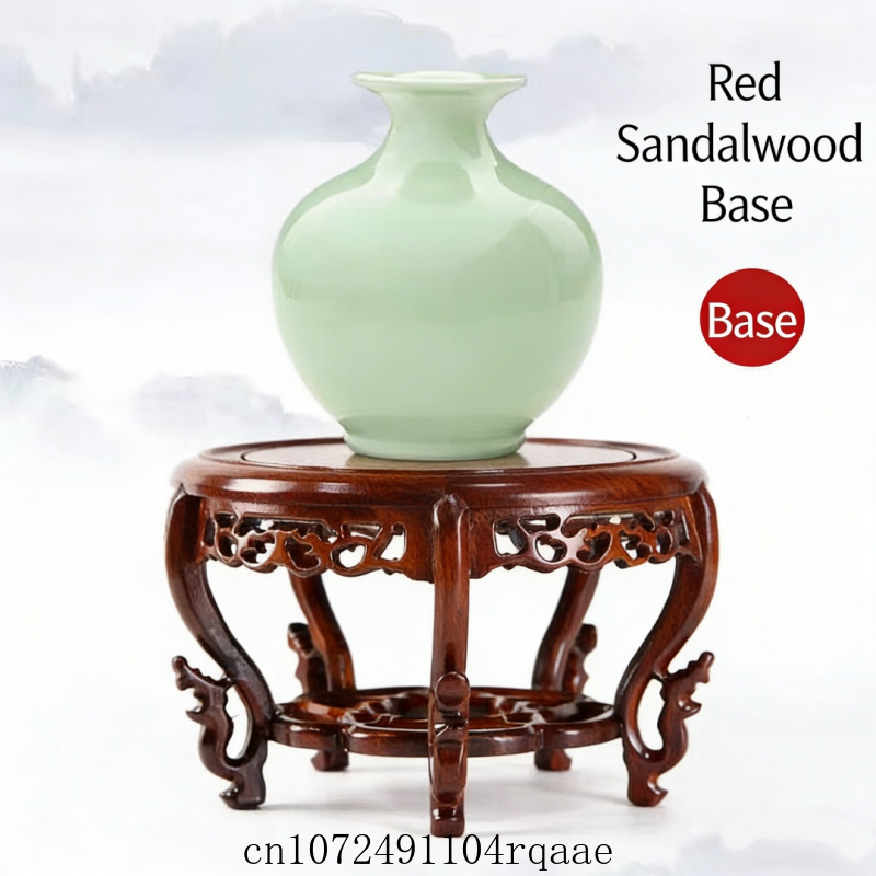 Crystal Ball Decor - Stand Pajangan Kayu Solid untuk Vas,