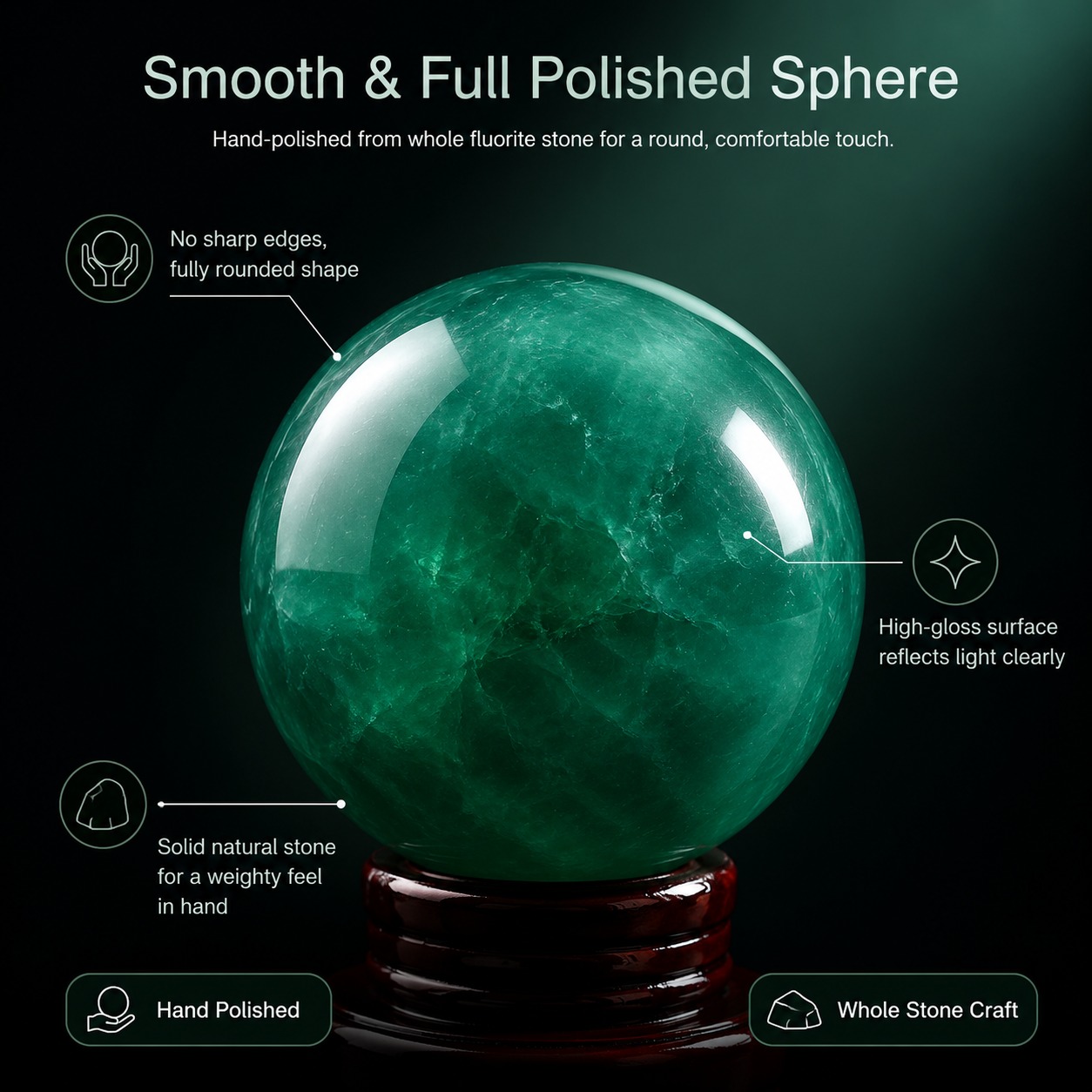 1 bola kristal fluorit alami y - Crystal Ball Decor ulasan dan harga